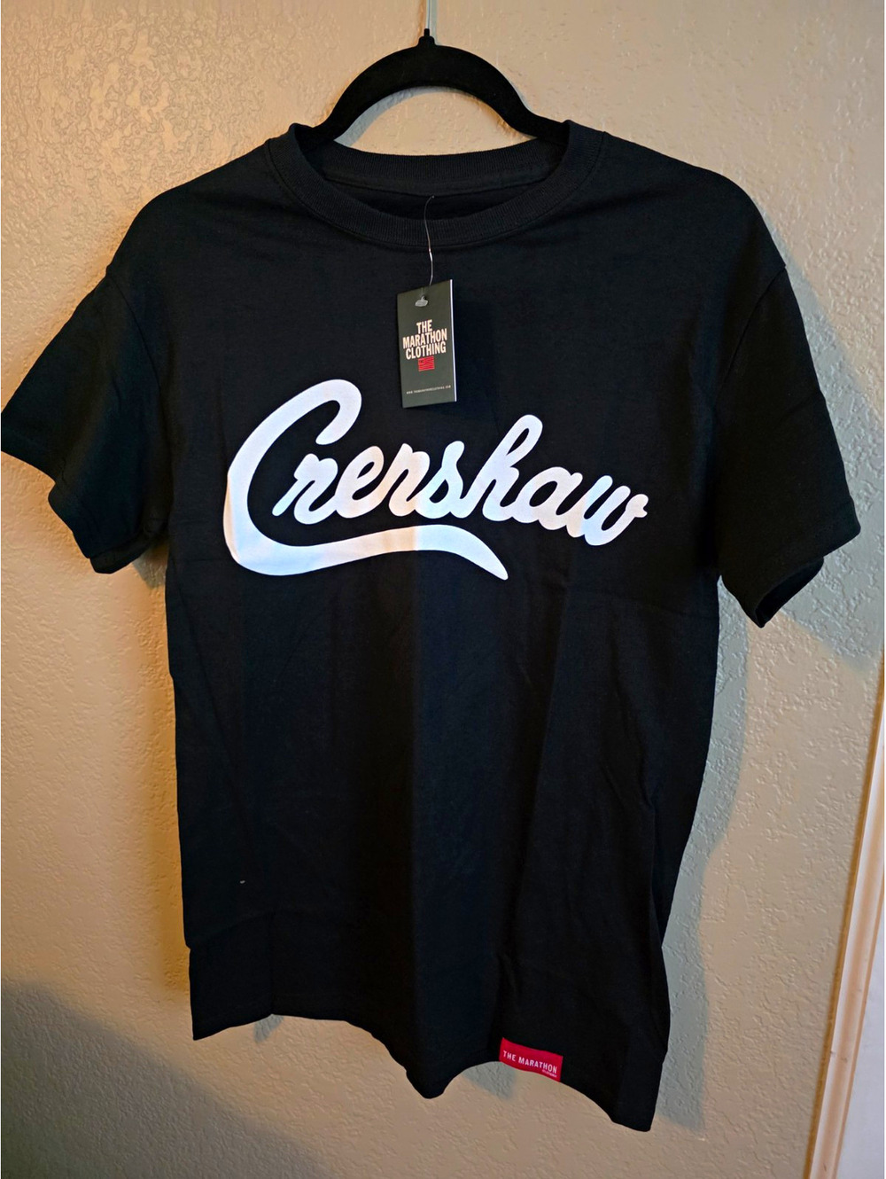 The Marathon Clothing Nipsey Hustle CRENSHAW Men's S Black  Crew Neck  T-Shirt